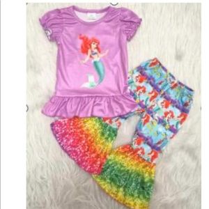 Little mermaid color pant set bell bottom